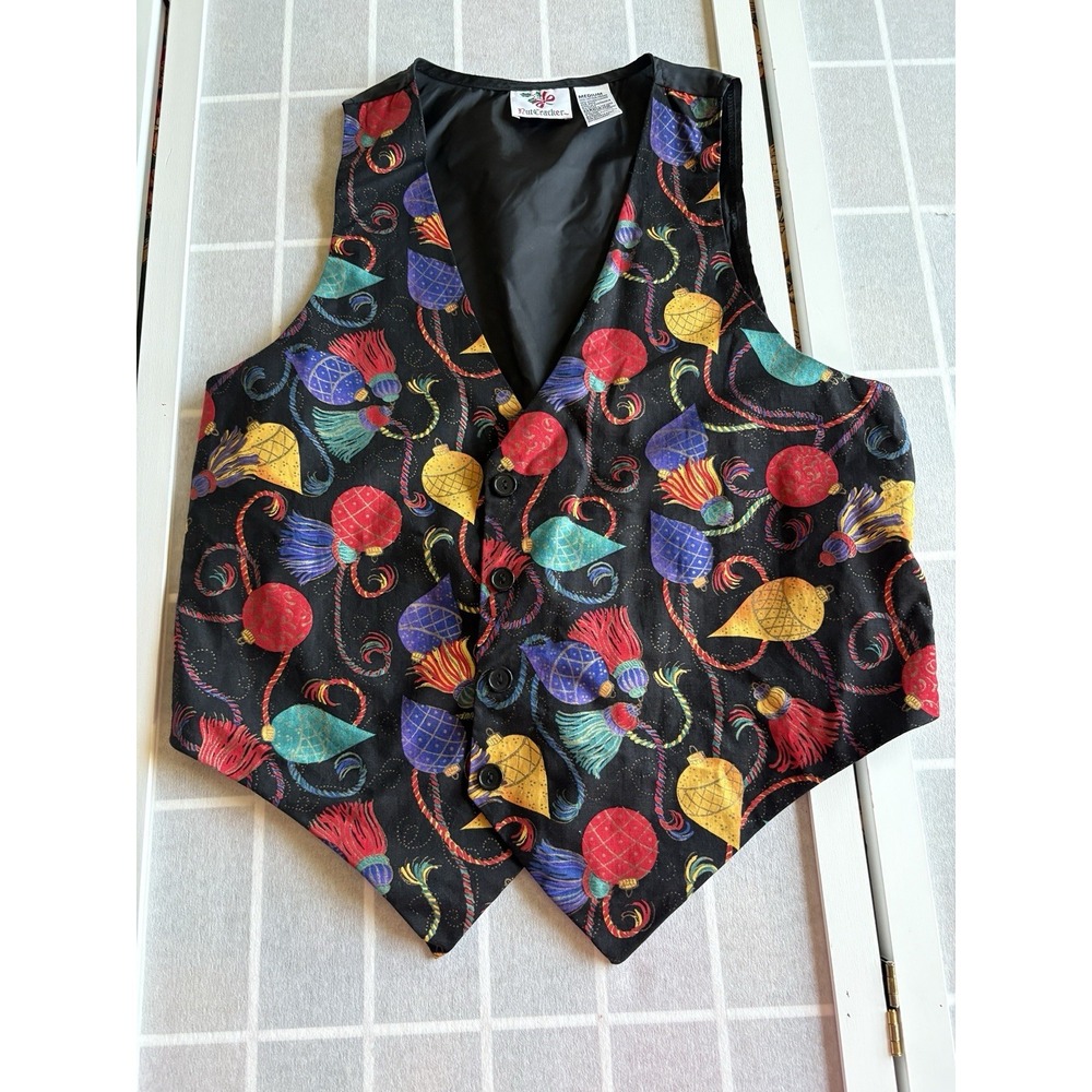 90s Christmas Ornament Ugly Party Medium Nut Cracker Vest 100% Cotton‎ Quirky